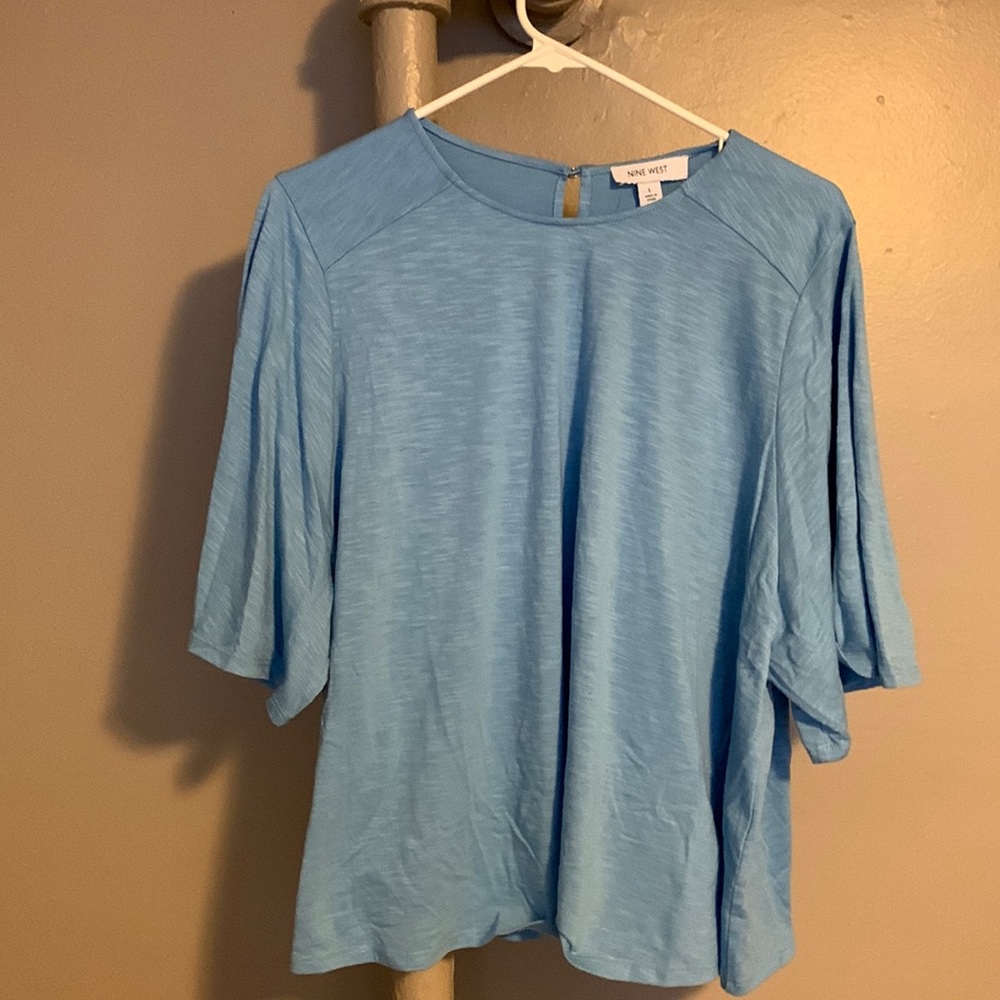 Blue Nine West batwing top